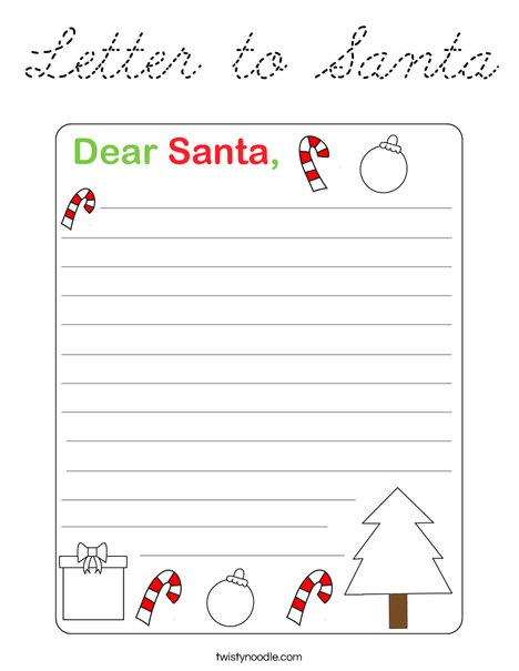 Letter to Santa Coloring Page
