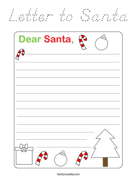 Letter to Santa Coloring Page