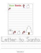 Letter to Santa Handwriting Sheet