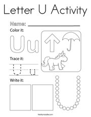 Letter U Activity Coloring Page