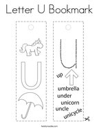 Letter U Bookmark Coloring Page