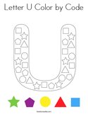 Letter U Color by Code Coloring Page