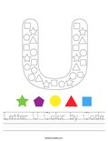 Letter U Color by Code Worksheet