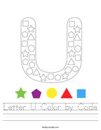 Letter U Color by Code Handwriting Sheet