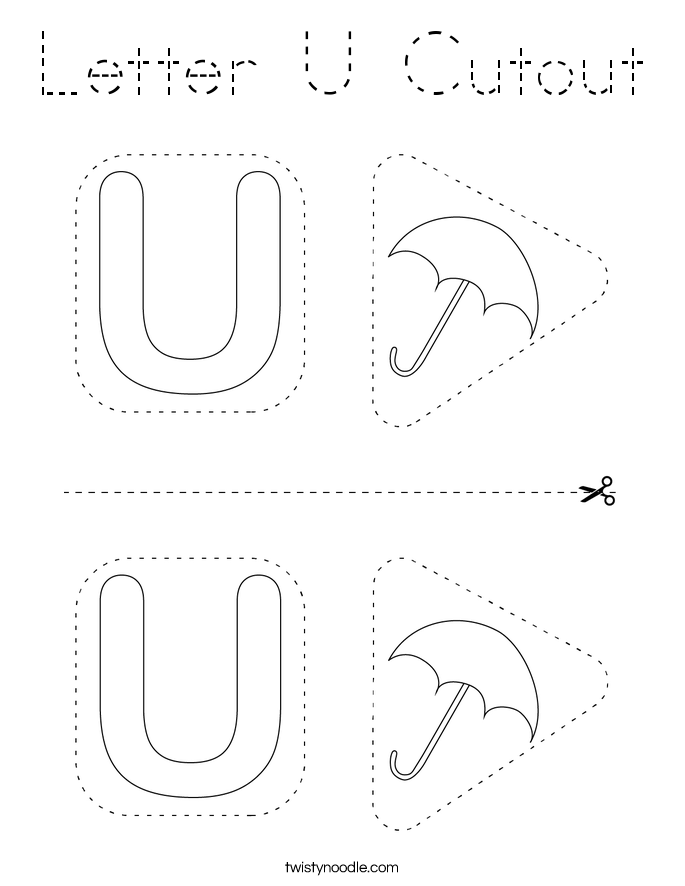 Letter U Cutout Coloring Page