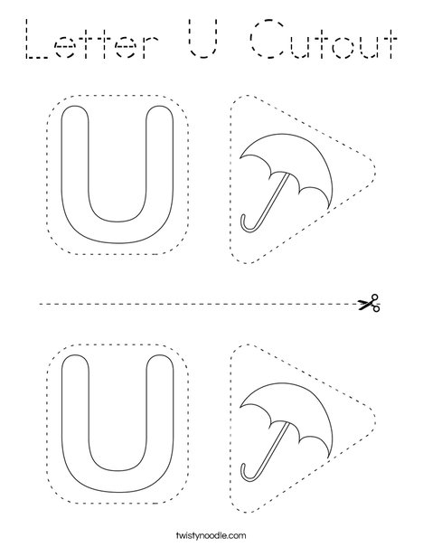 Letter U Cutout Coloring Page