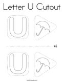 Letter U Cutout Coloring Page