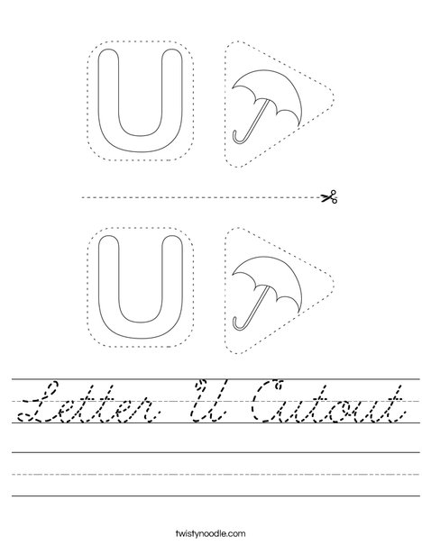 Letter U Cutout Worksheet