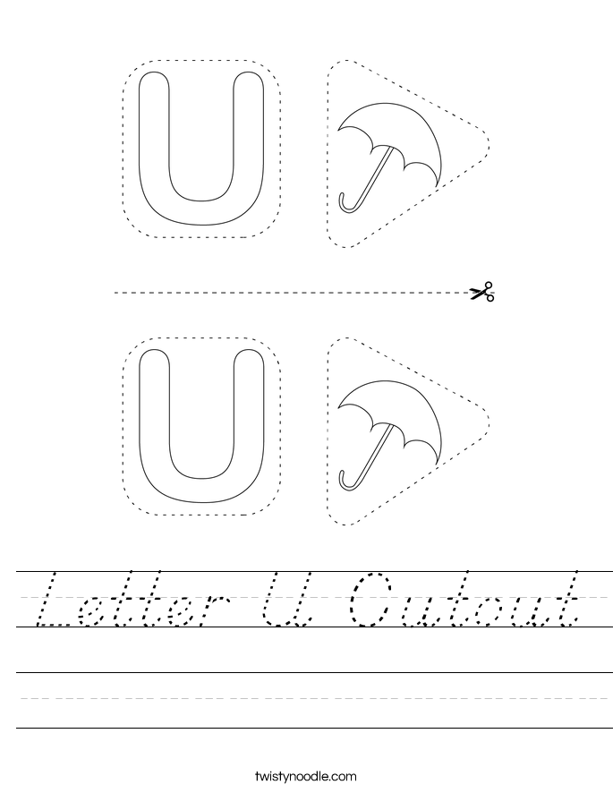 Letter U Cutout Worksheet