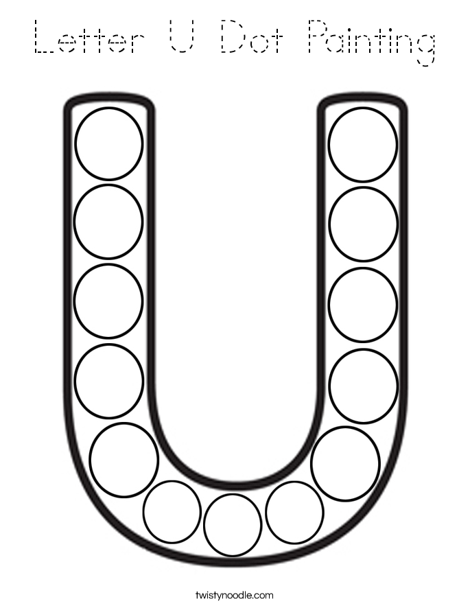 Letter U Dot Painting Coloring Page