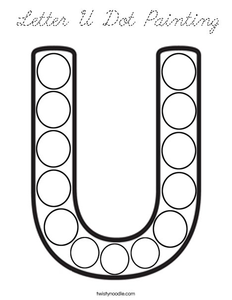 Letter U Dot Painting Coloring Page