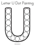 Letter U Dot Painting Coloring Page