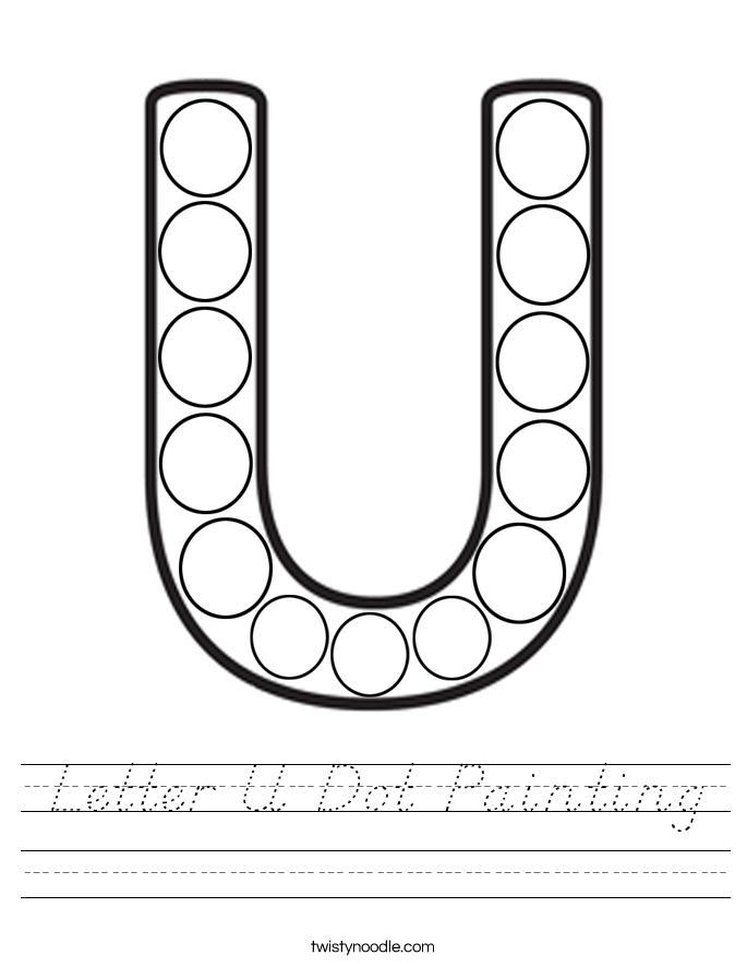 Letter U Dot Painting Worksheet