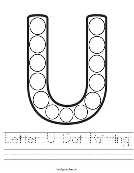 Letter U Dot Painting Worksheet