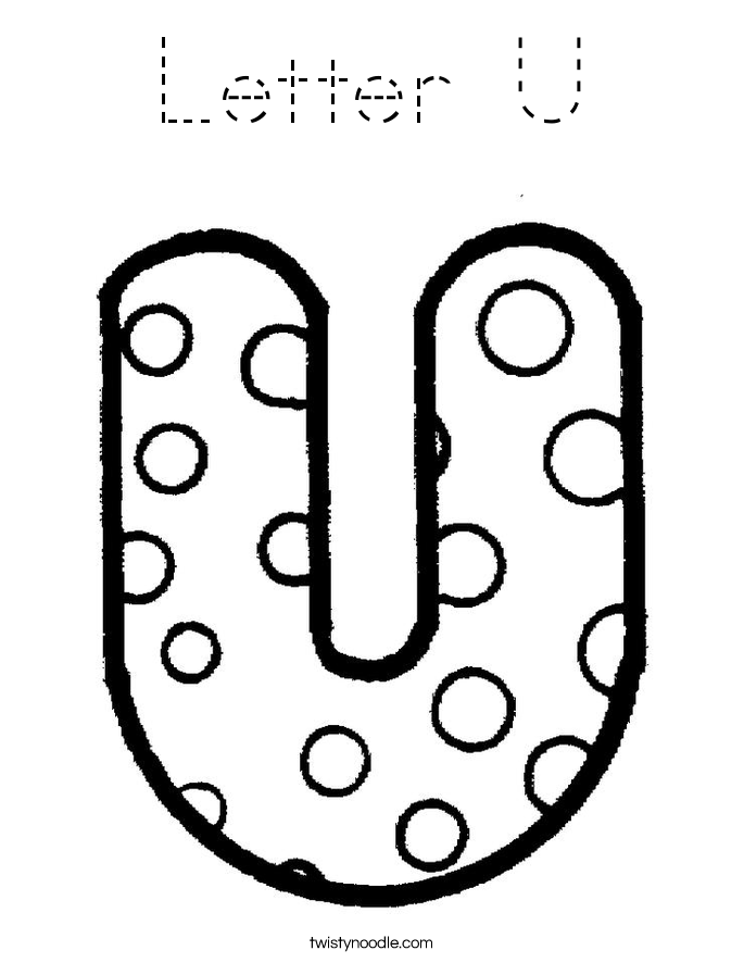 letter u coloring page tracing twisty noodle
