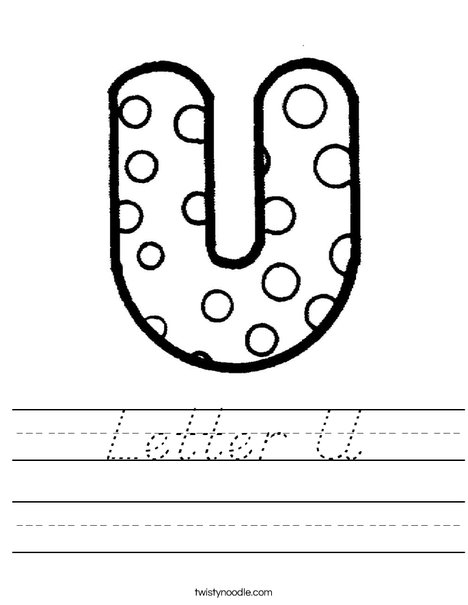 Letter U Dots Worksheet