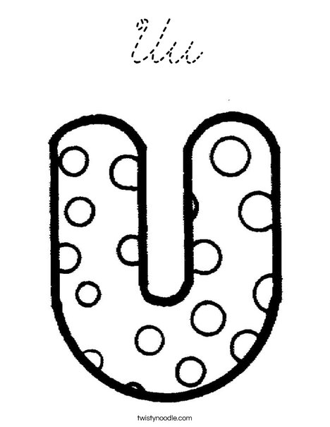 Letter U Dots Coloring Page