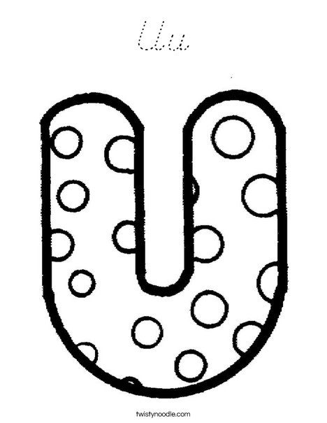 Letter U Dots Coloring Page