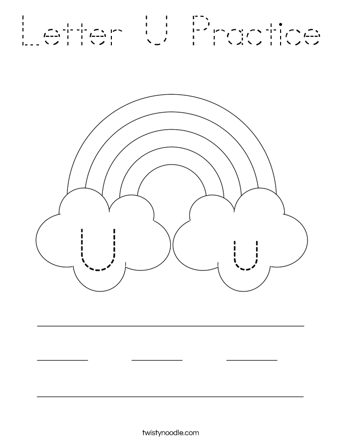 Letter U Practice Coloring Page