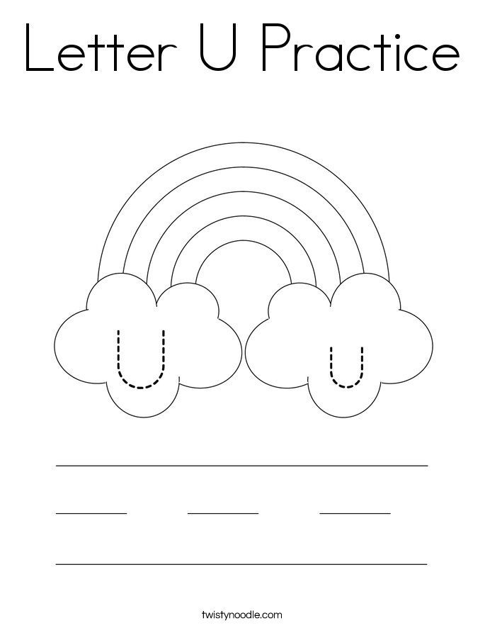 Letter U Practice Coloring Page