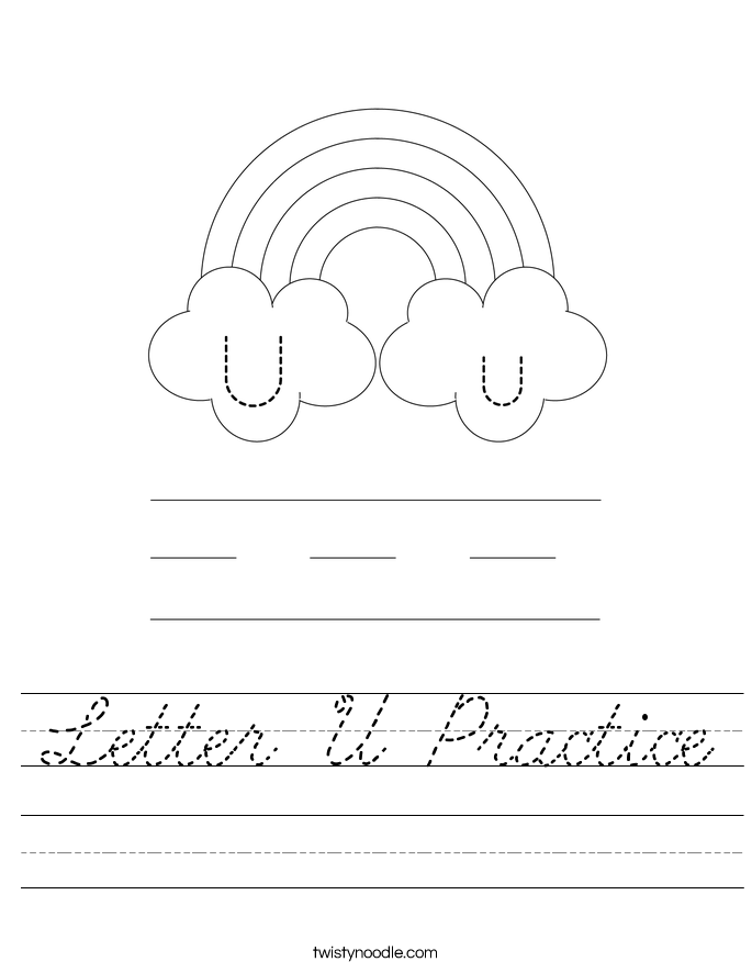 Letter U Practice Worksheet