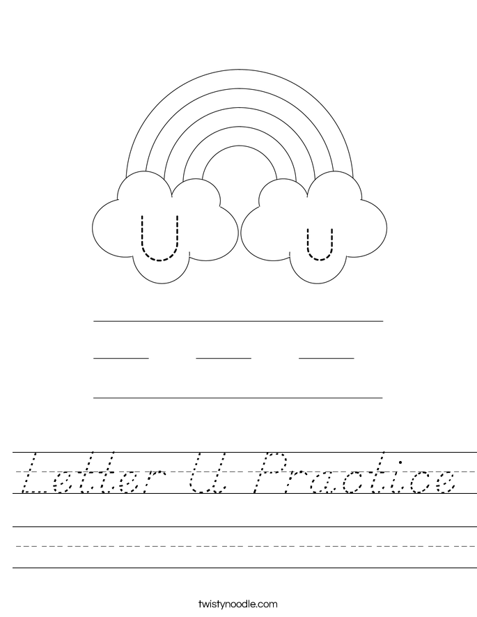 Letter U Practice Worksheet