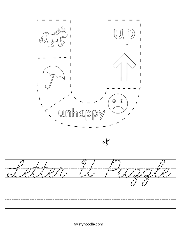 Letter U Puzzle Worksheet