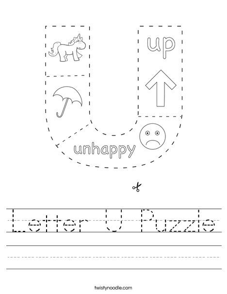 Letter U Puzzle Worksheet