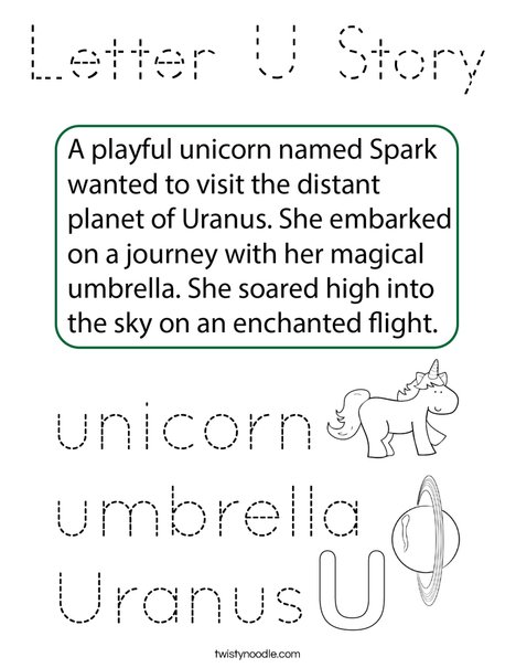 Letter U Story Coloring Page