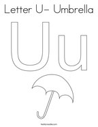 Letter U- Umbrella Coloring Page