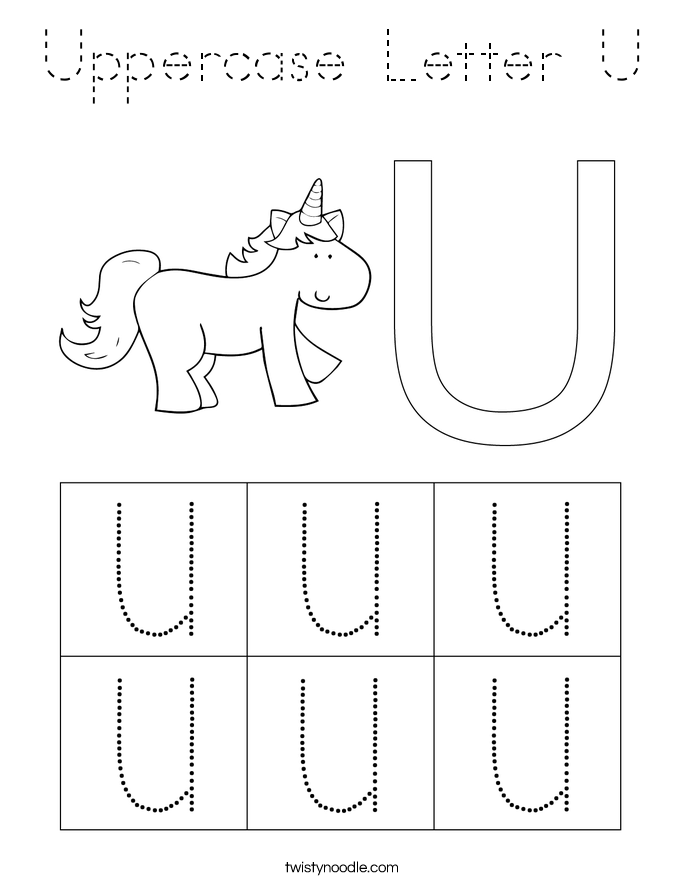 Uppercase Letter U Coloring Page