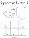 Uppercase Letter U Coloring Page