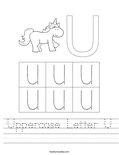 Uppercase Letter U Worksheet