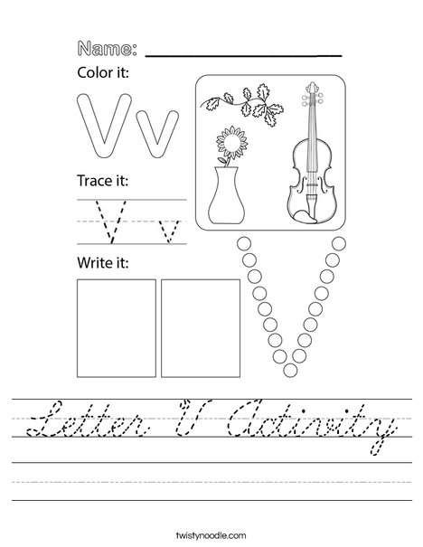 Letter V Activity Worksheet