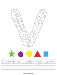 Letter V Color by Code Worksheet