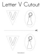 Letter V Cutout Coloring Page