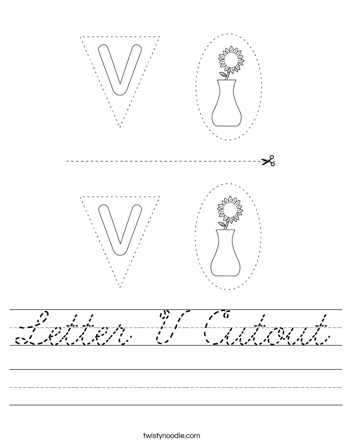 Letter V Cutout Worksheet
