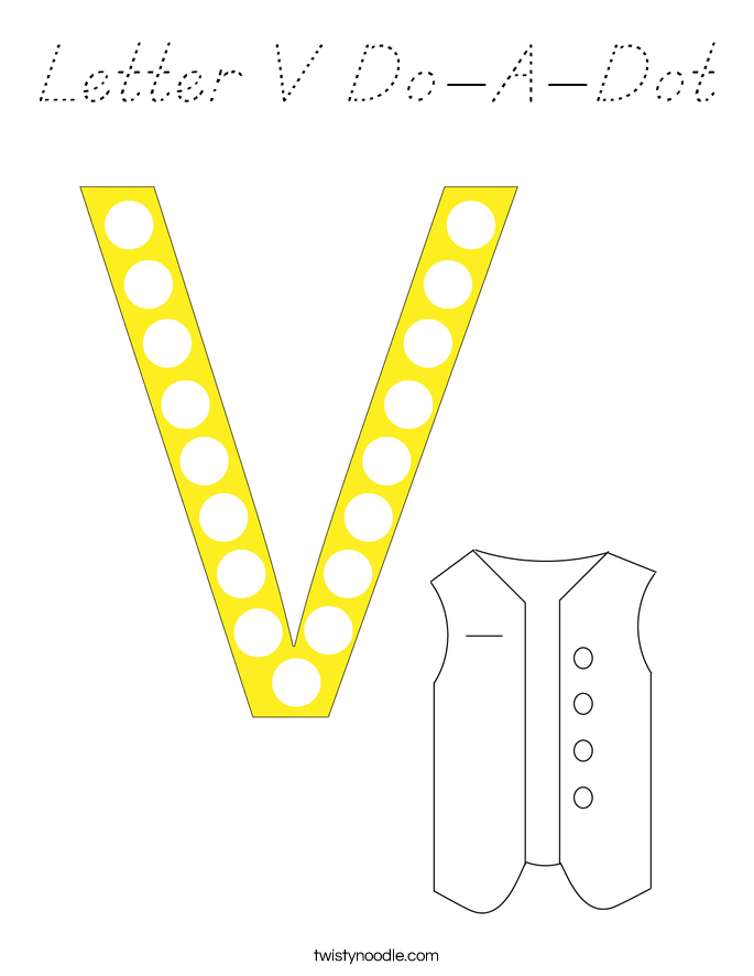 Download Letter V Do-A-Dot Coloring Page - D'Nealian - Twisty Noodle