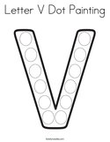 Letter V Dot Painting Coloring Page