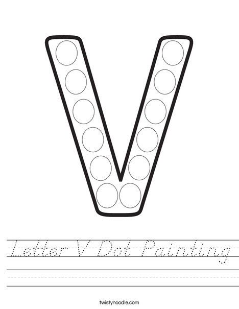 Letter V Dot Painting Worksheet