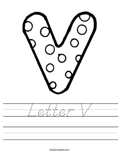 Letter V Dots Worksheet