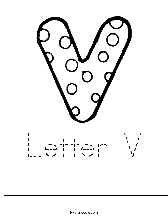 Letter V Worksheet Twisty Noodle