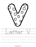 Letter V Handwriting Sheet