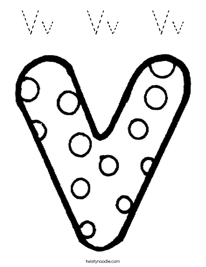 Vv  Vv  Vv Coloring Page