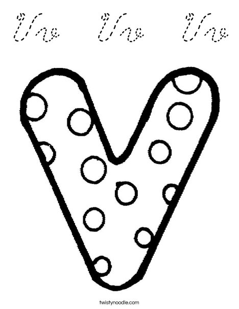 Letter V Dots Coloring Page