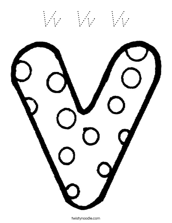 Vv  Vv  Vv Coloring Page