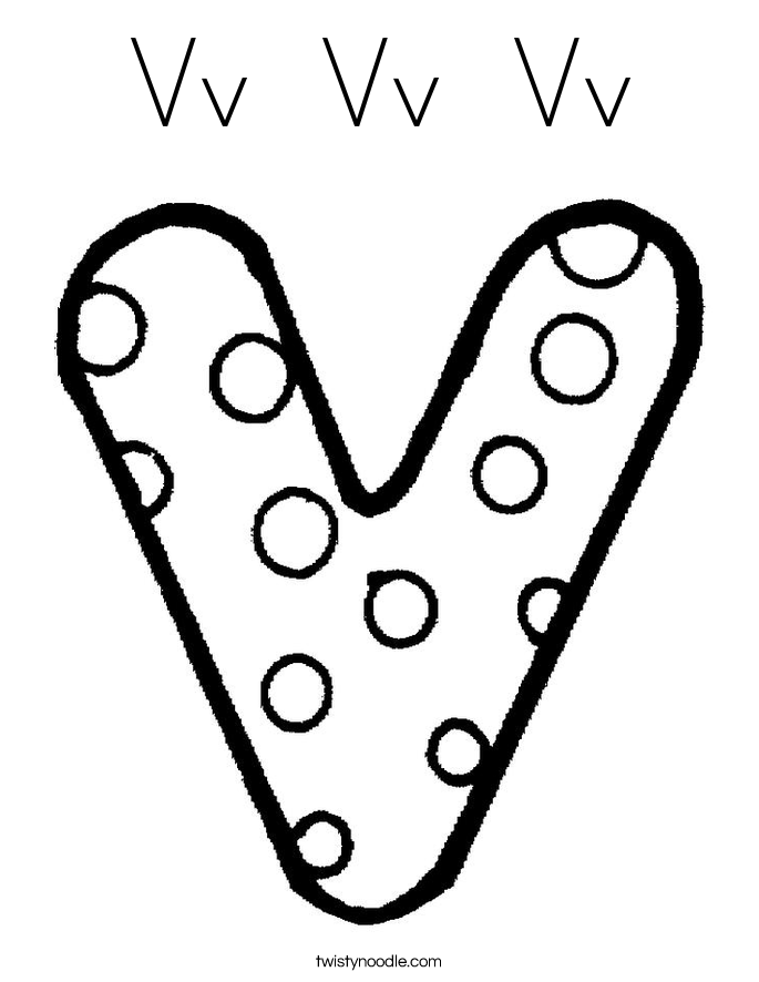 Vv  Vv  Vv Coloring Page