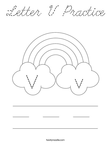 Letter V Practice Coloring Page