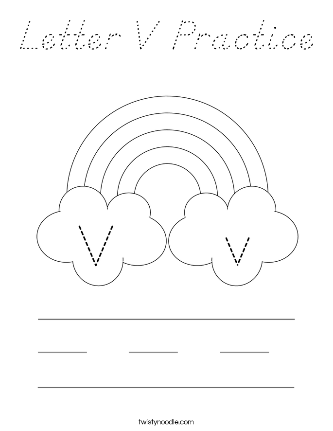 Letter V Practice Coloring Page