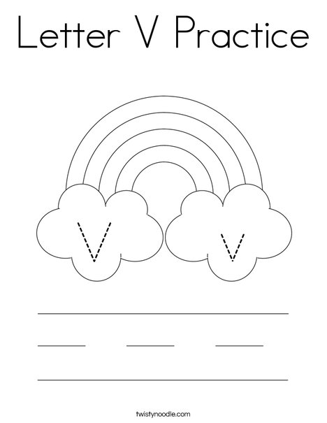 Letter V Practice Coloring Page